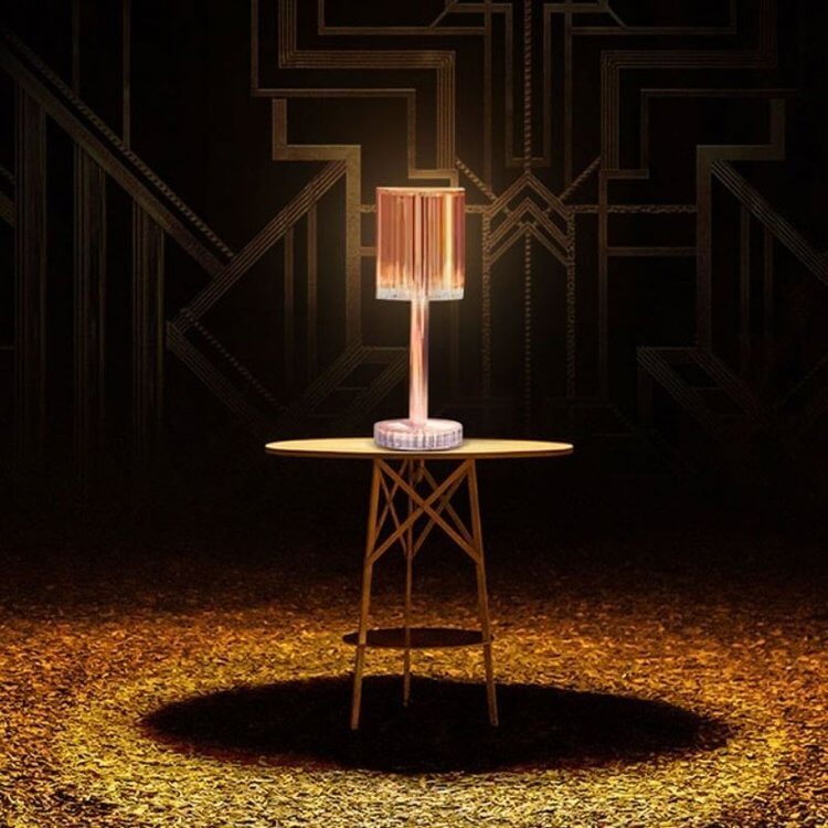 Striped Crystal Table Lamp