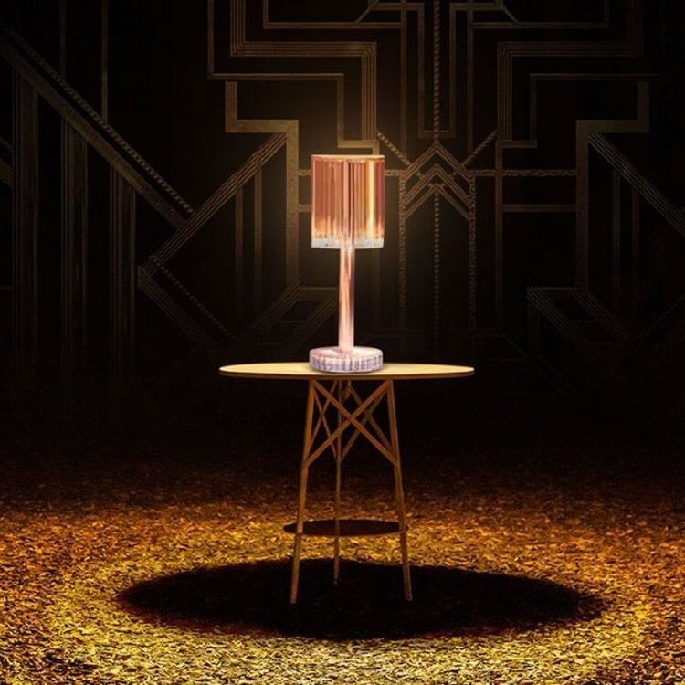 Striped Crystal Table Lamp