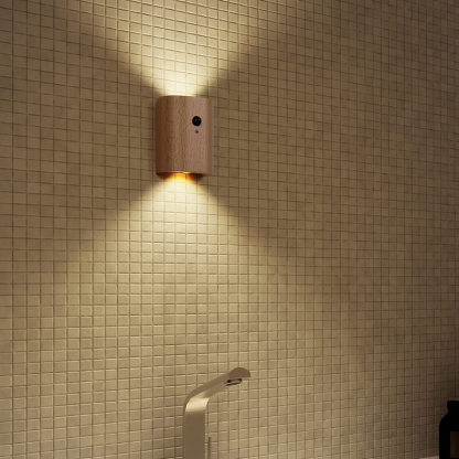 Magnetic Induction Wood Wall Light