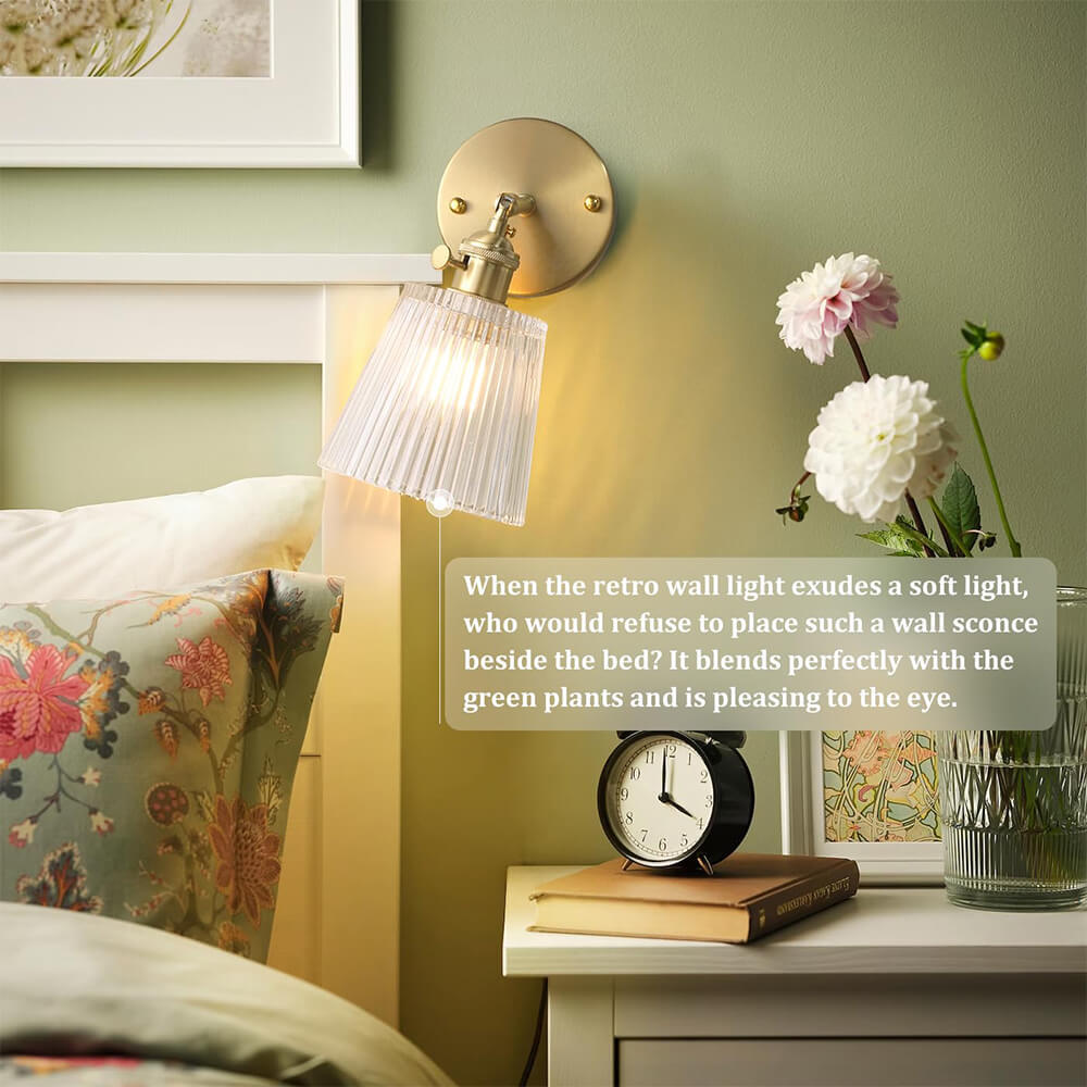 Striped Glass Vintage Wall Light