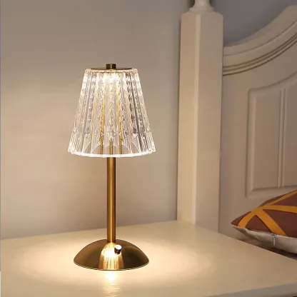 Crystal Metal Cordless Table Lamp