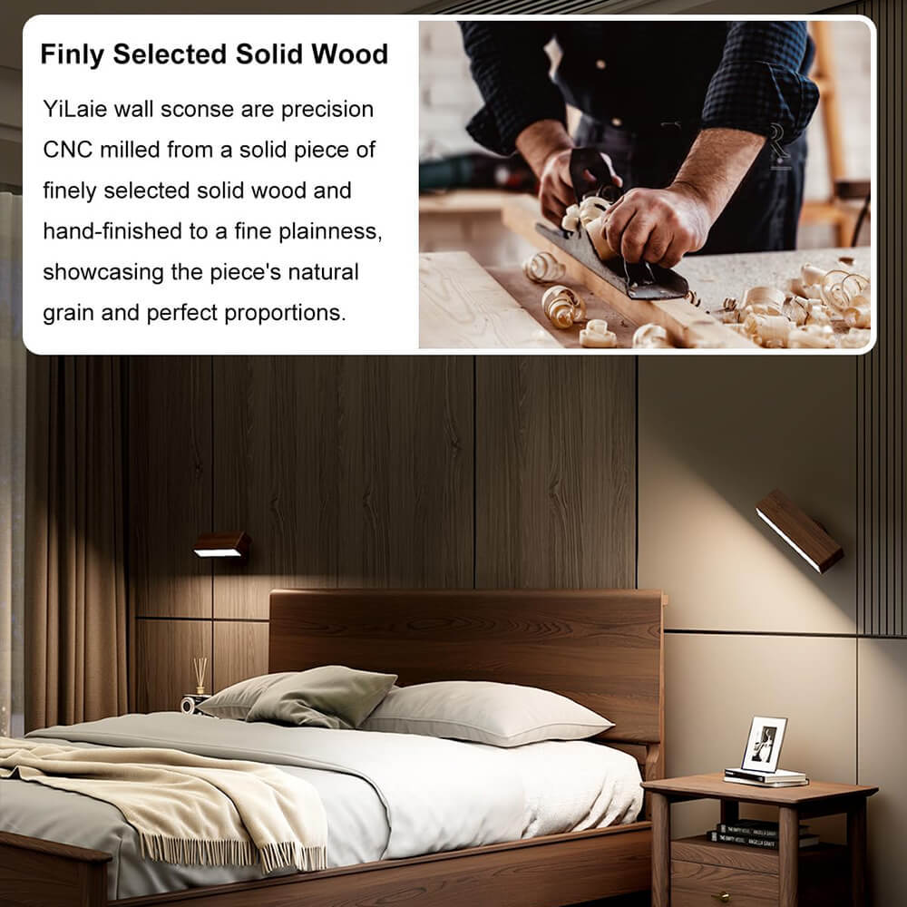 Square Wood Grain Wall Light(2 Packs)