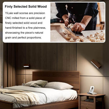 Square Wood Grain Wall Light(2 Packs)
