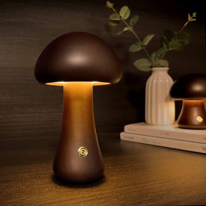 LED Wooden Mushroom Light
