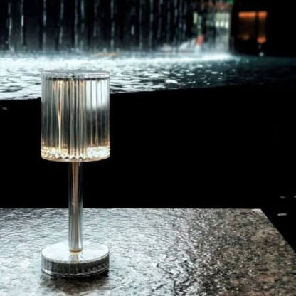 Striped Crystal Table Lamp