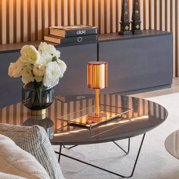 Striped Crystal Table Lamp