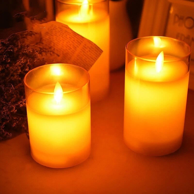 LED Glass Wiggle Candle Light(3PCS)