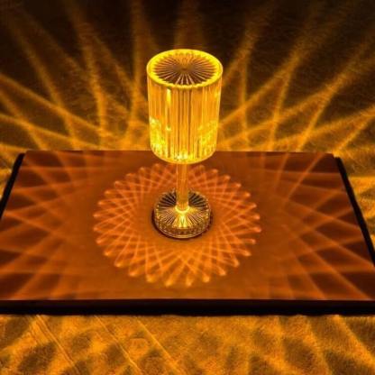 Striped Crystal Table Lamp