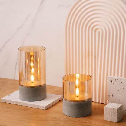 Gold Glass LED Candles(3 PCS)