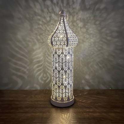 White Hollow Led Iron Wind Lamp