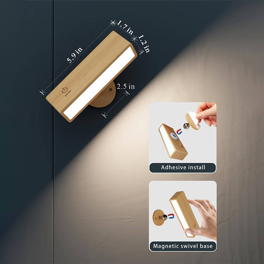 Square Wood Grain Wall Light(2 Packs)