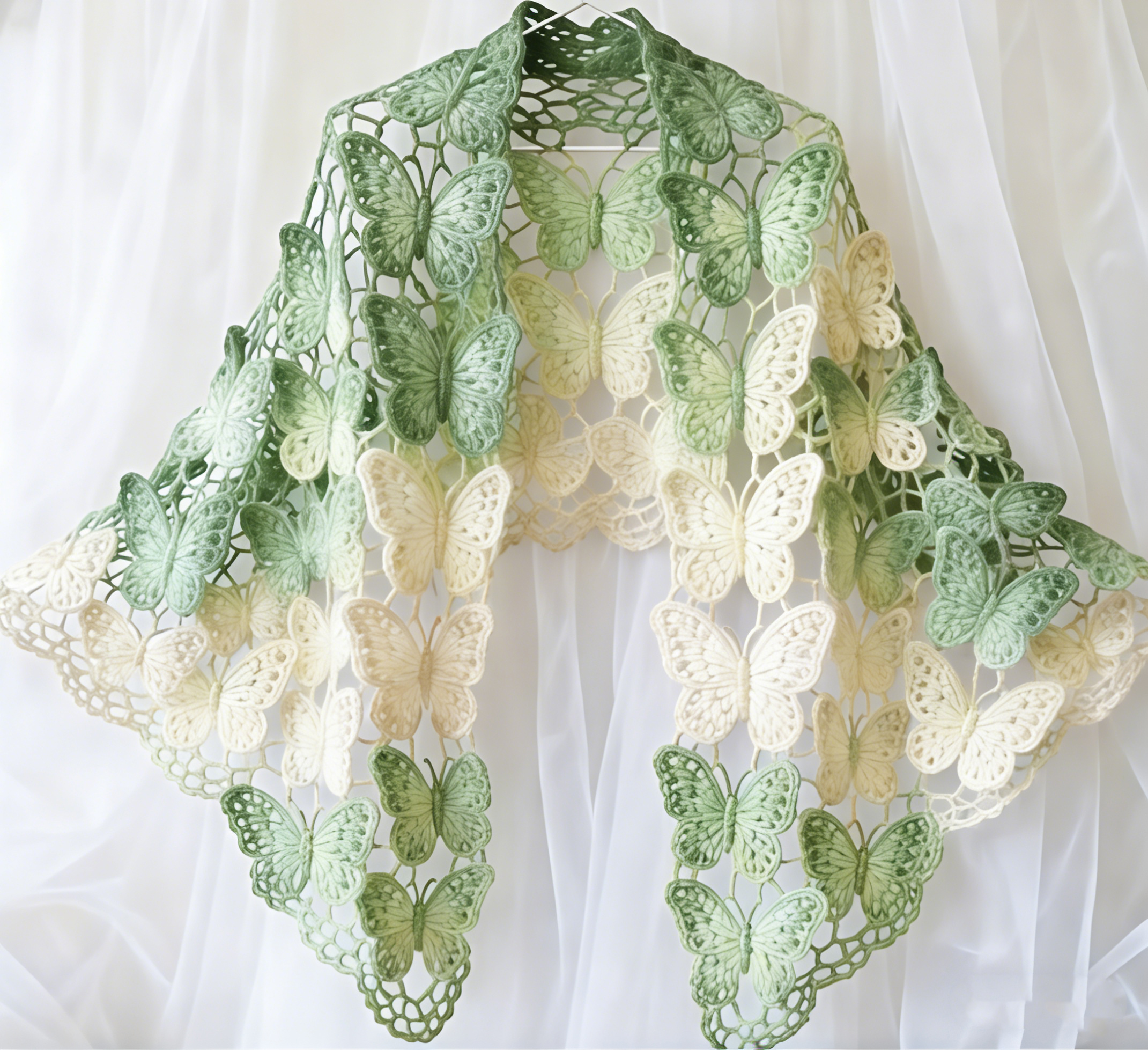 Hand-Crocheted Openwork Shawl