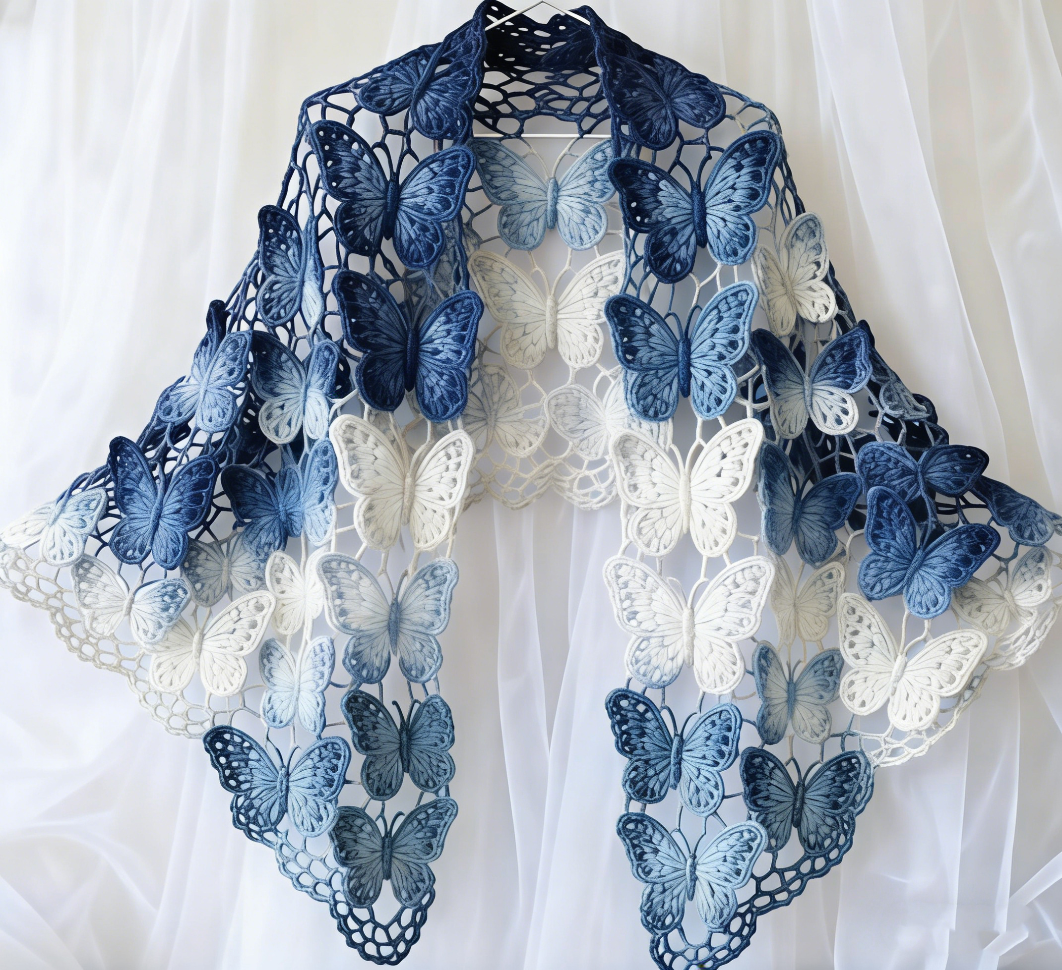 Hand-Crocheted Openwork Shawl