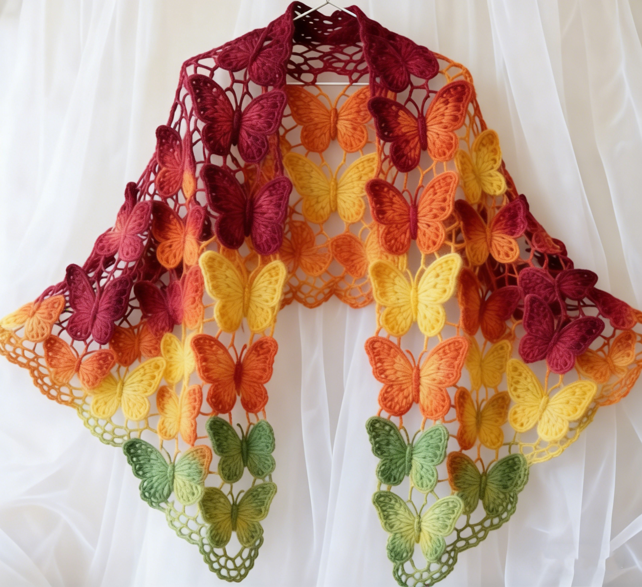 Hand-Crocheted Openwork Shawl