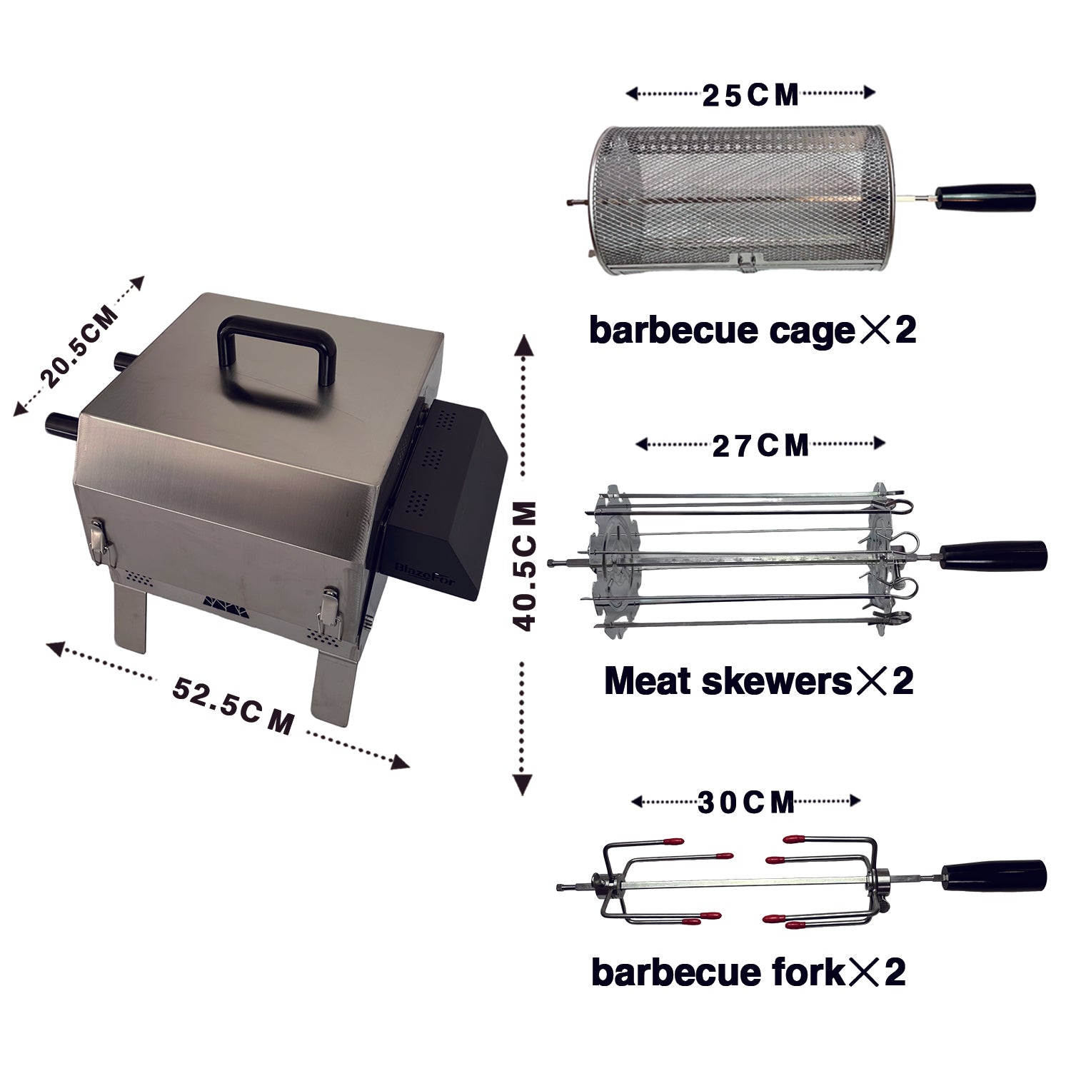 F4 Double-row electric rotating grill