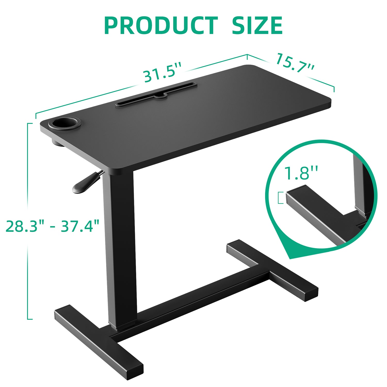 Folding Pneumatic Adjustable Height Standing Desk