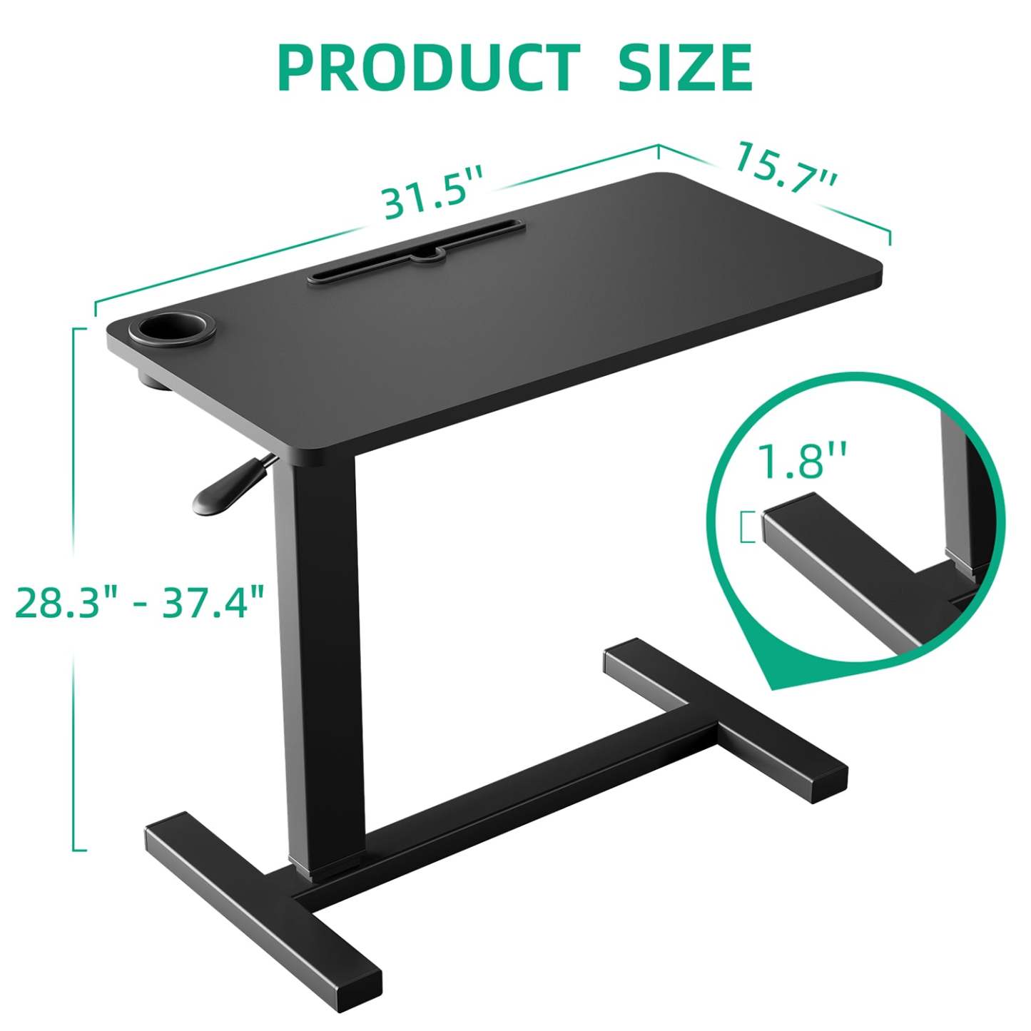 Folding Pneumatic Adjustable Height Standing Desk