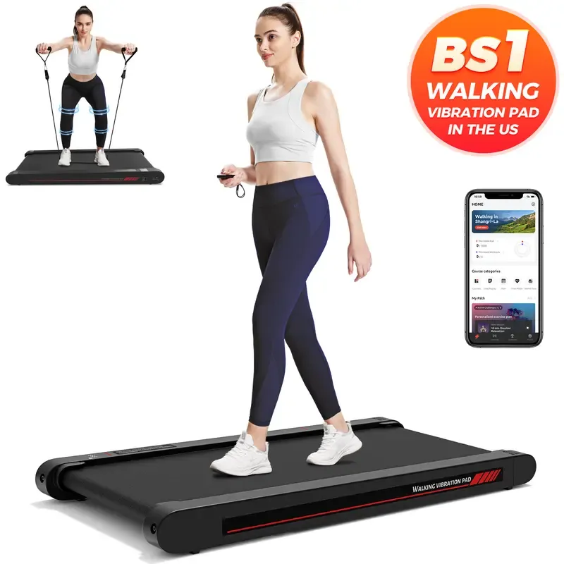 3-in-1 Portable Walking Pad Treadmill with Vibration Plate