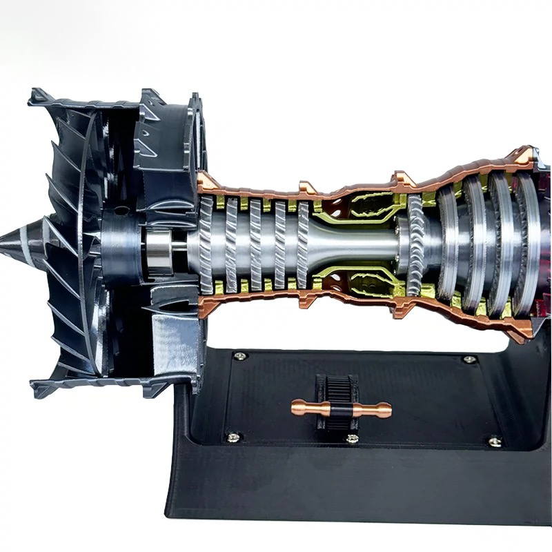 TR900 1/16 Turbofan Engine Model Kit with Pushrod Contact Points, Lighting, and Rechargeable Aviation Model Kit