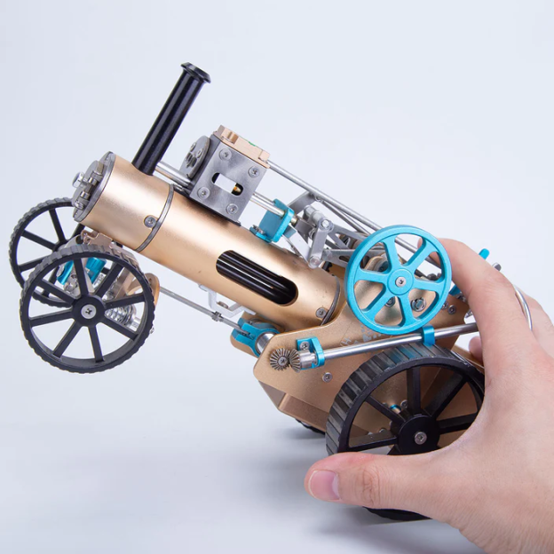 TECHING Full Metal Steam Car Engine Model Assembly Kit - High Challenge Collector's Gift and Decor