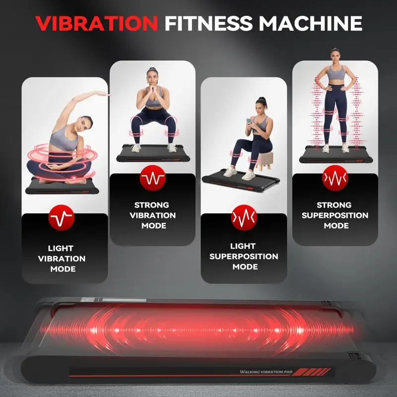 3-in-1 Portable Walking Pad Treadmill with Vibration Plate