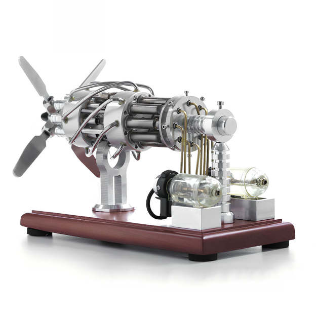 Stirling 16 Cylinder Engine Model Engine Model Kit for Science Enthusiasts & Education Generator Toy Engine