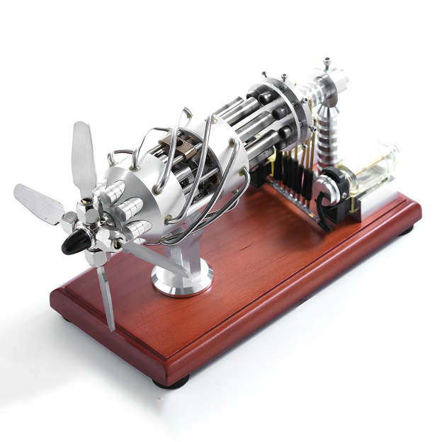 Stirling 16 Cylinder Engine Model Engine Model Kit for Science Enthusiasts & Education Generator Toy Engine