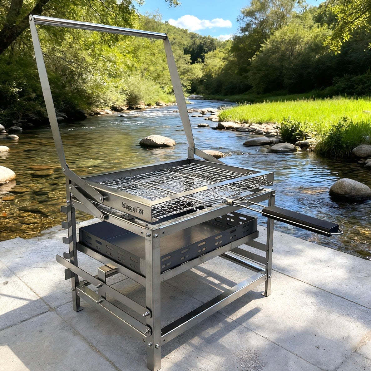 F1 Adjustable Charcoal Rotating Grill