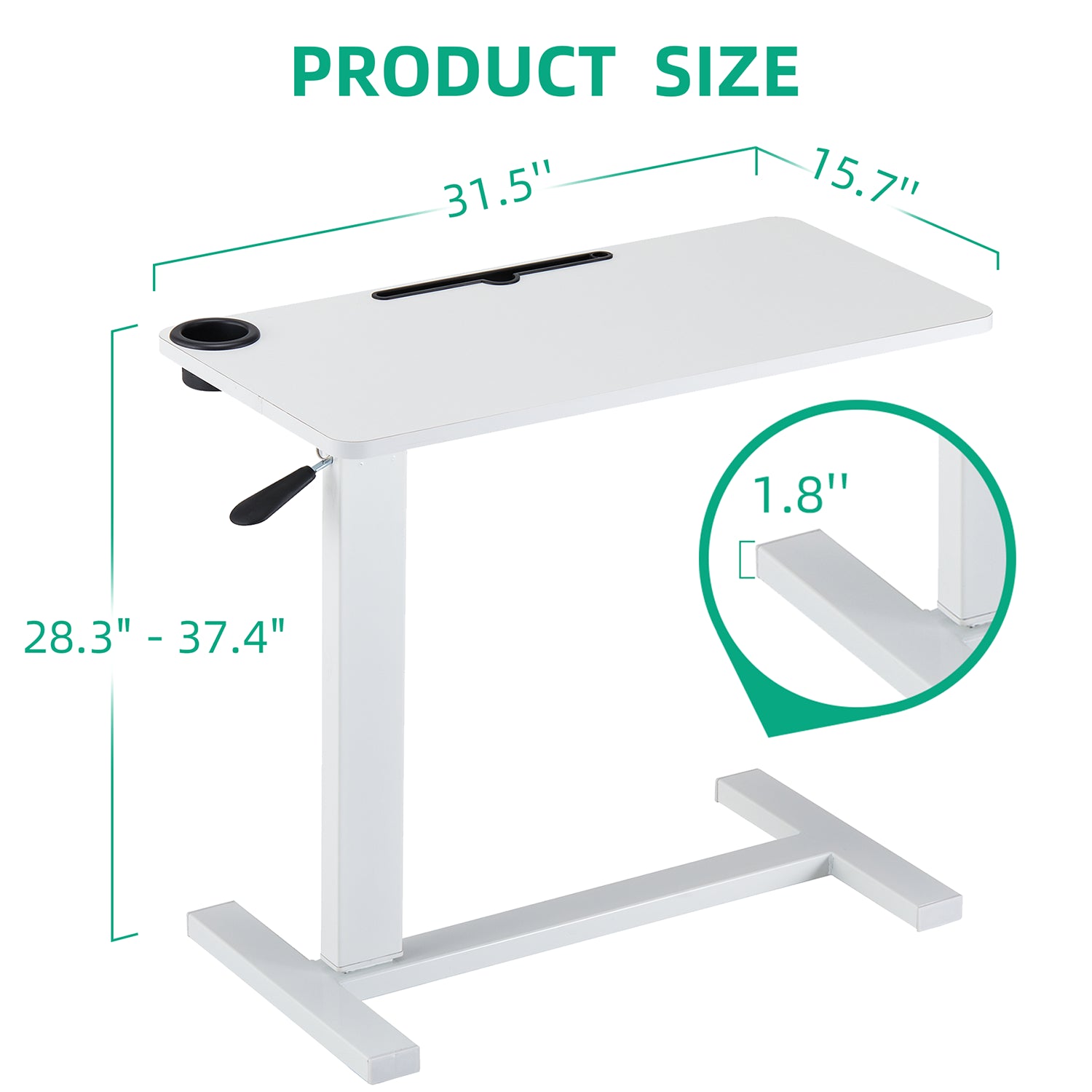 Folding Pneumatic Adjustable Height Standing Desk