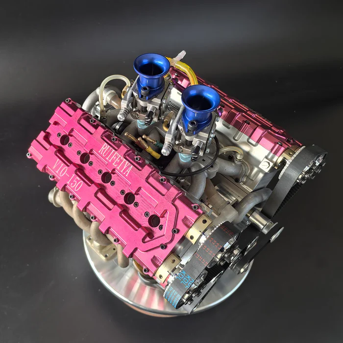 V10-150 1/4 Scale 150cc DOHC V10 Gasoline Engine Model – 16HP Water-Cooled 4-Stroke Engine for RC & Collectors