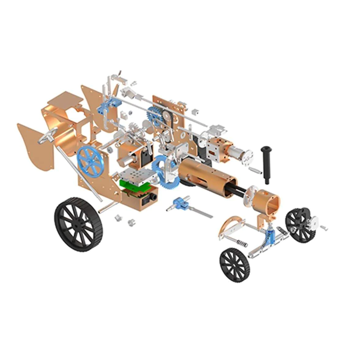 TECHING Full Metal Steam Car Engine Model Assembly Kit - High Challenge Collector's Gift and Decor