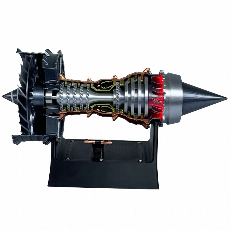 TR900 1/16 Turbofan Engine Model Kit with Pushrod Contact Points, Lighting, and Rechargeable Aviation Model Kit