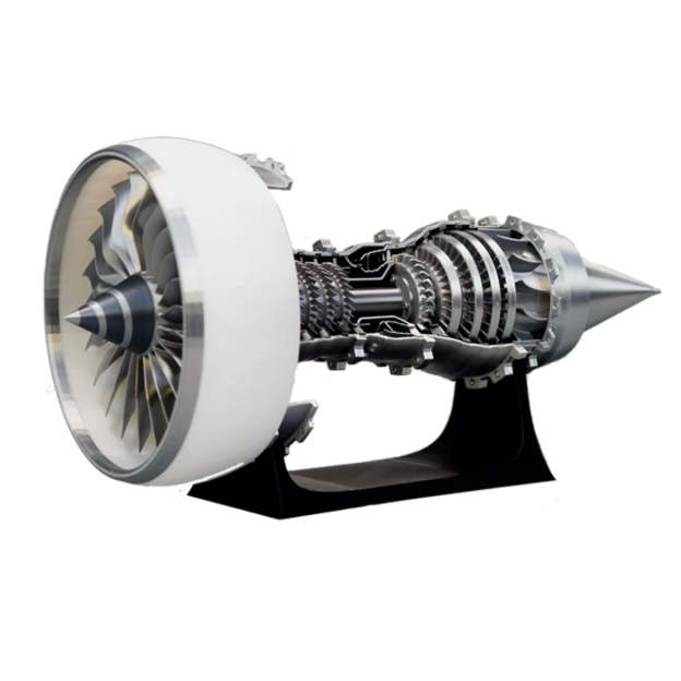 TR900 Large White-Cased Turbofan Engine Model Kit with Adjustable Speed and Lighting Turbofan Engine Model (47 cm/18.5 inch)