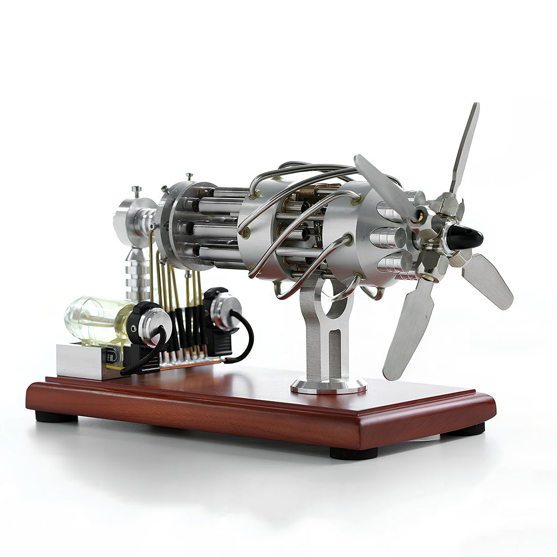 Stirling 16 Cylinder Engine Model Engine Model Kit for Science Enthusiasts & Education Generator Toy Engine