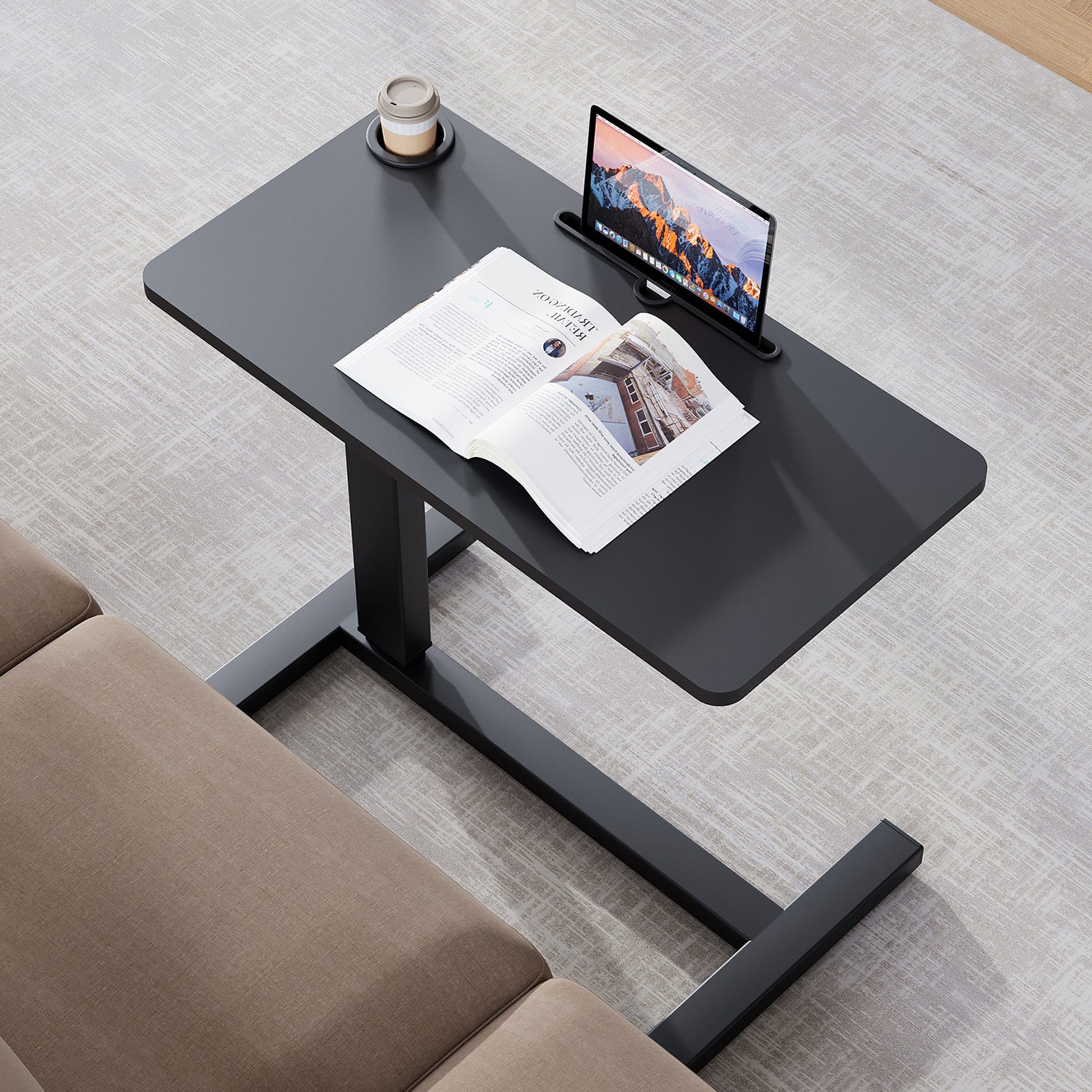 Folding Pneumatic Adjustable Height Standing Desk