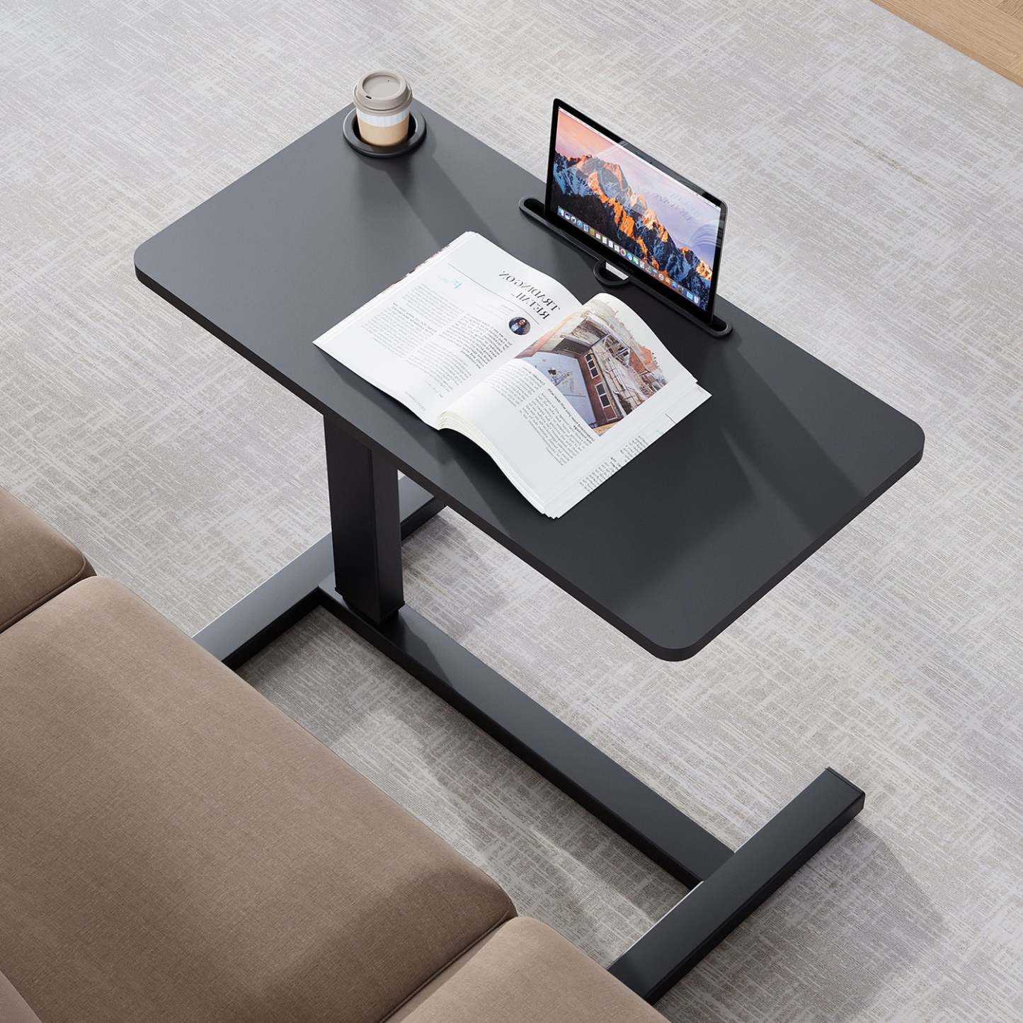 Folding Pneumatic Adjustable Height Standing Desk