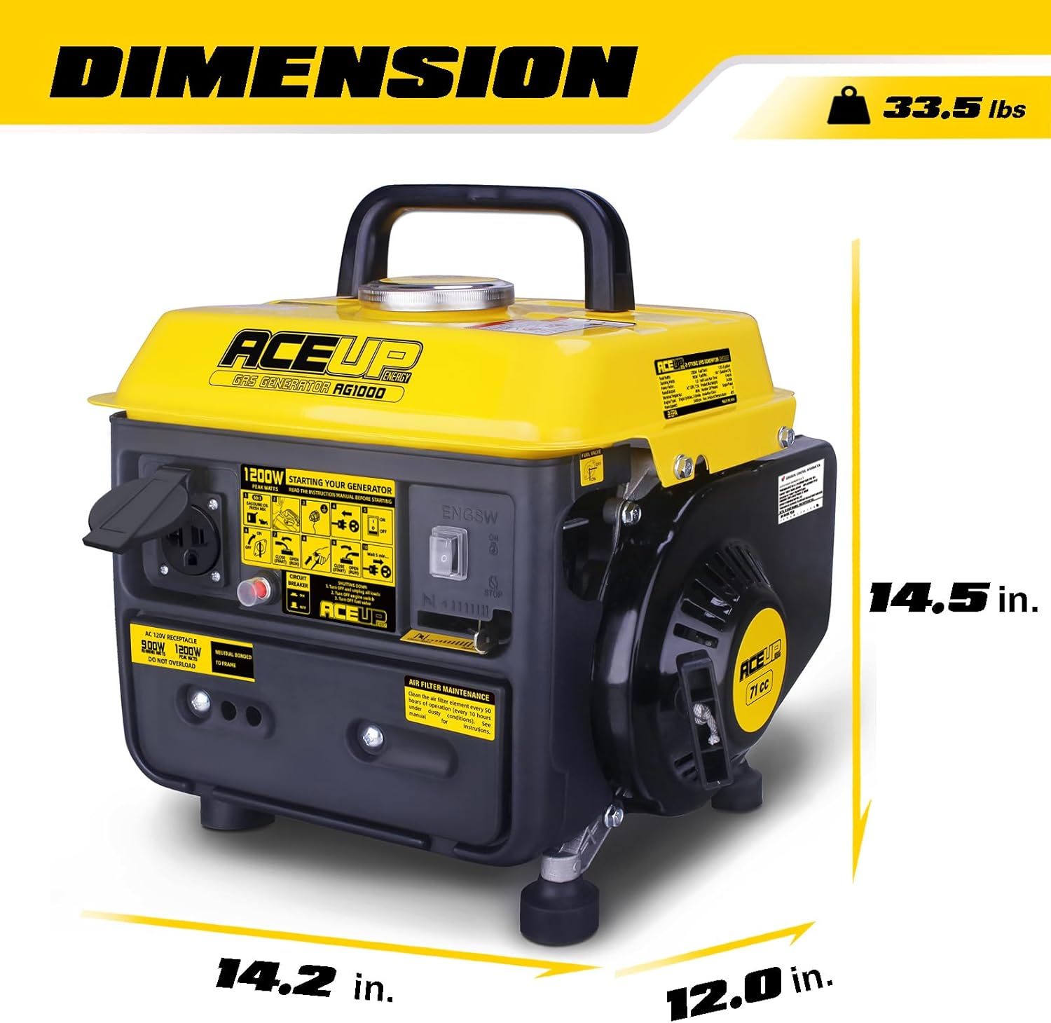 1200W Portable Gas Generator