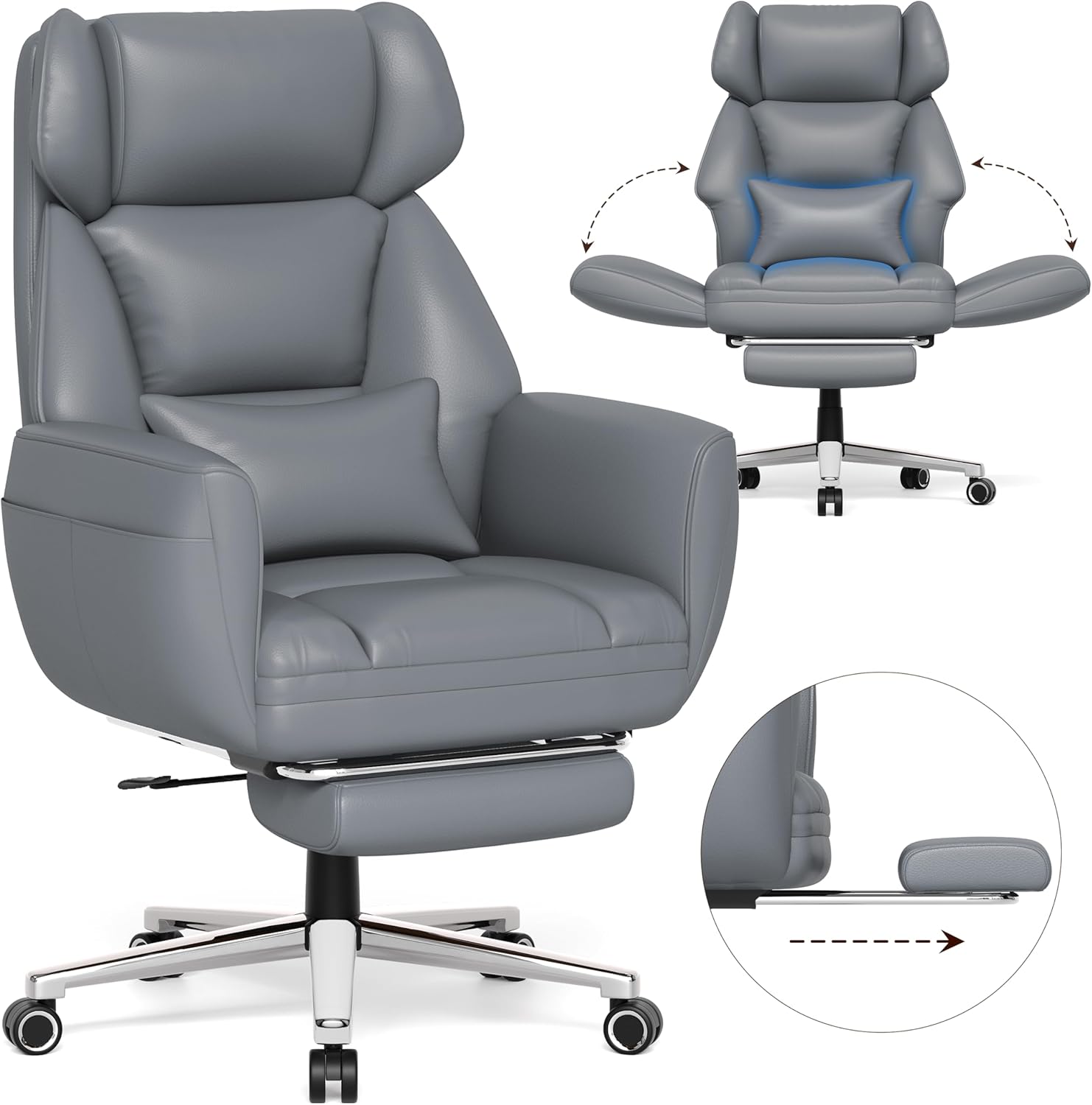 CROSS-LEGGED LEATHER CHAIR FOR HOME & OFFICE