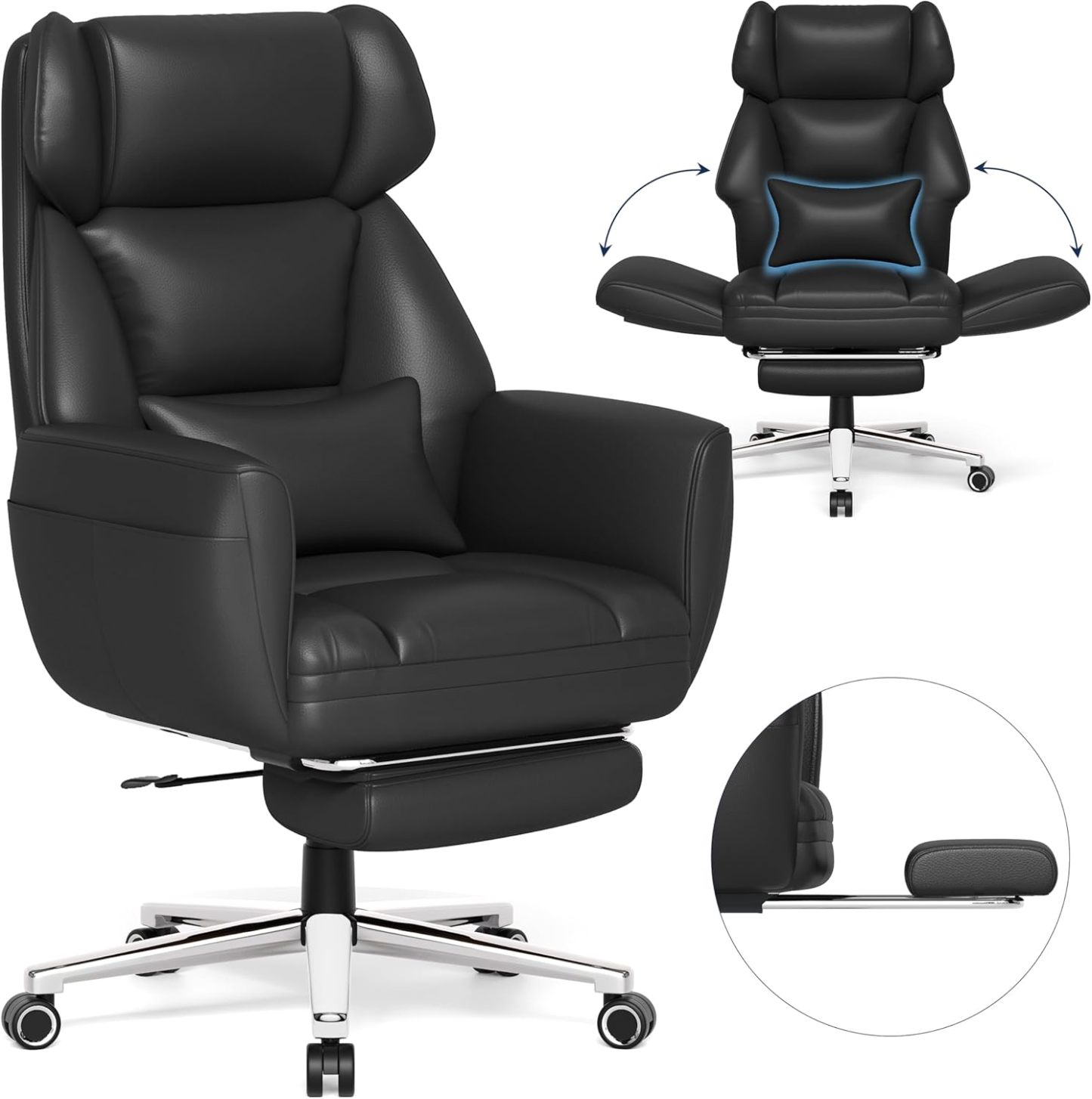 CROSS-LEGGED LEATHER CHAIR FOR HOME & OFFICE