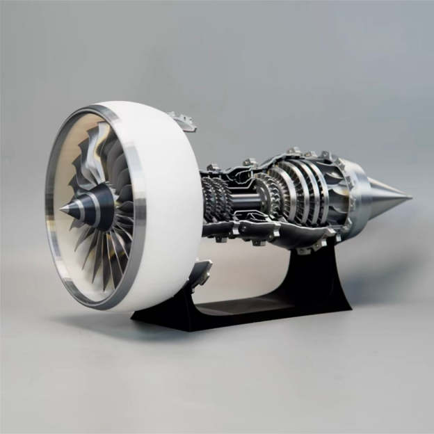 TR900 Large White-Cased Turbofan Engine Model Kit with Adjustable Speed and Lighting Turbofan Engine Model (47 cm/18.5 inch)