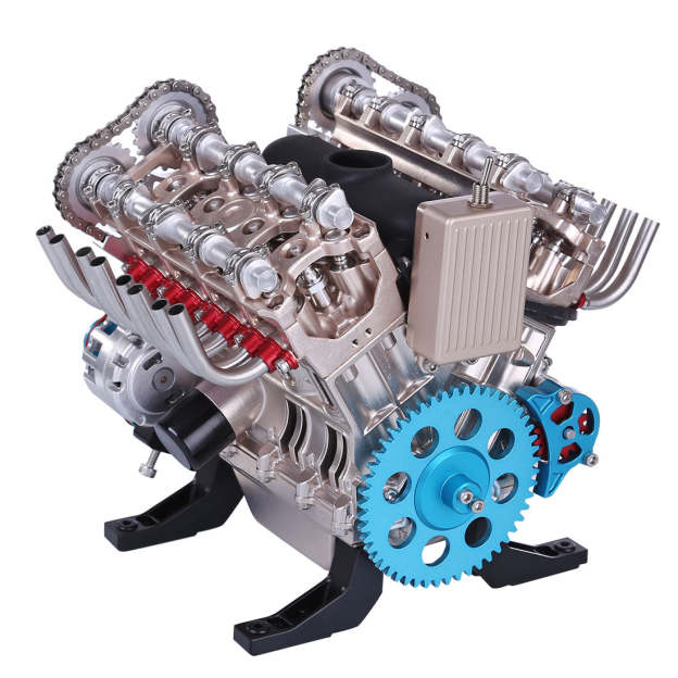 1:3 Full Metal V8 Car Engine Model Kit - DIY Mechanical Assembly Educational Toy with 500+ Pcs - Build Your Own Engine