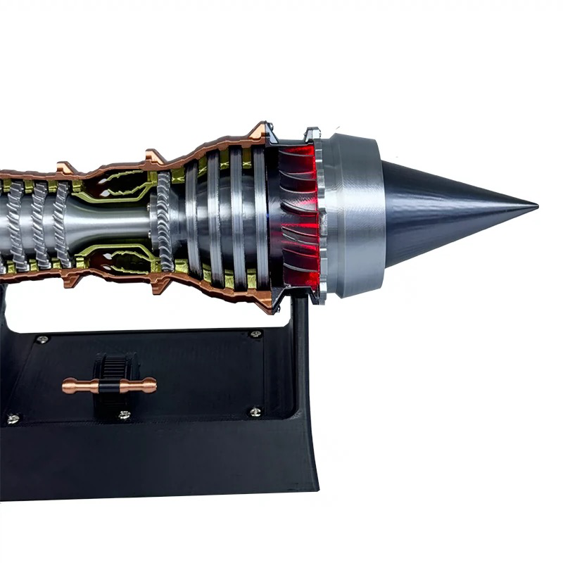 TR900 1/16 Turbofan Engine Model Kit with Pushrod Contact Points, Lighting, and Rechargeable Aviation Model Kit