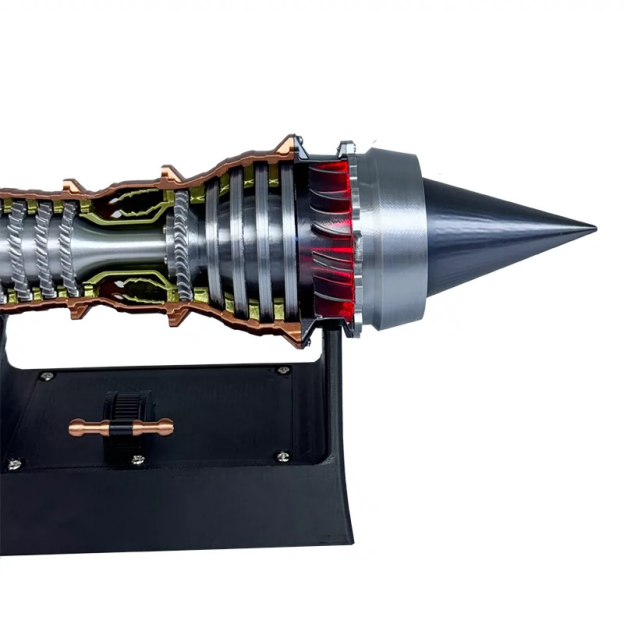 TR900 1/16 Turbofan Engine Model Kit with Pushrod Contact Points, Lighting, and Rechargeable Aviation Model Kit