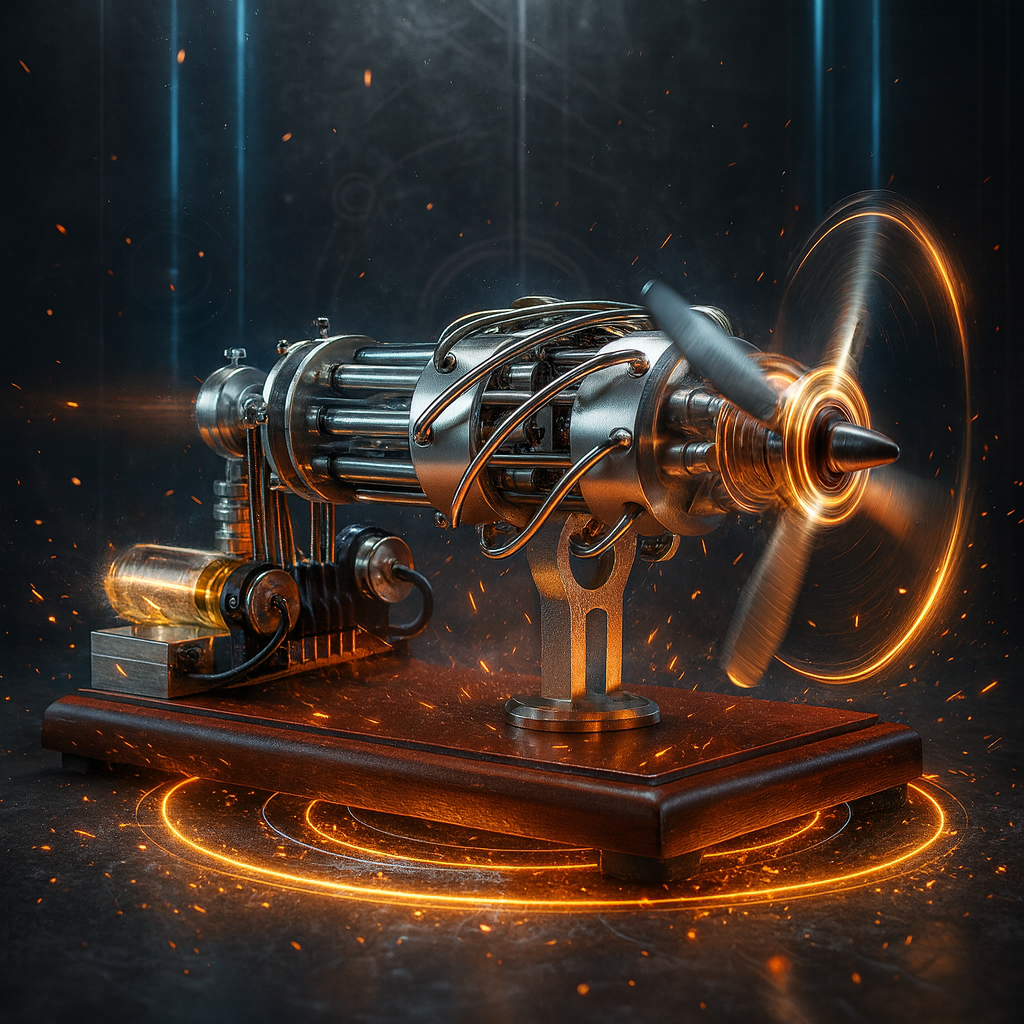 Stirling 16 Cylinder Engine Model Engine Model Kit for Science Enthusiasts & Education Generator Toy Engine