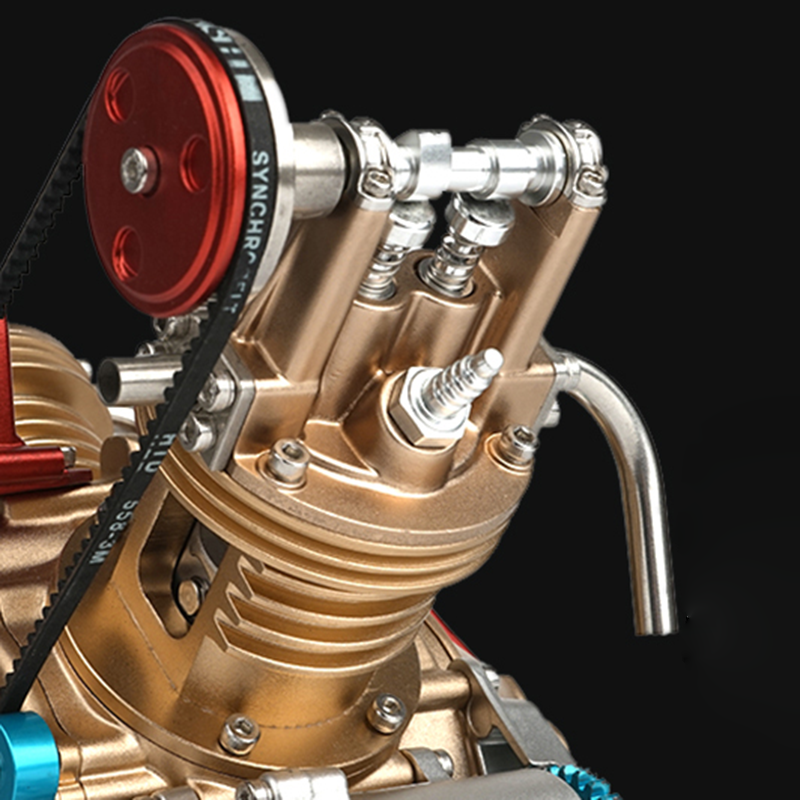 V2 Engine Assembly Kit Full Metal VTwin Double-Cylinder Engine Model Kit for Collecting/Decorating/Education