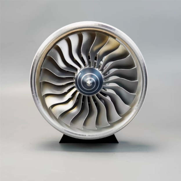 TR900 Large White-Cased Turbofan Engine Model Kit with Adjustable Speed and Lighting Turbofan Engine Model (47 cm/18.5 inch)