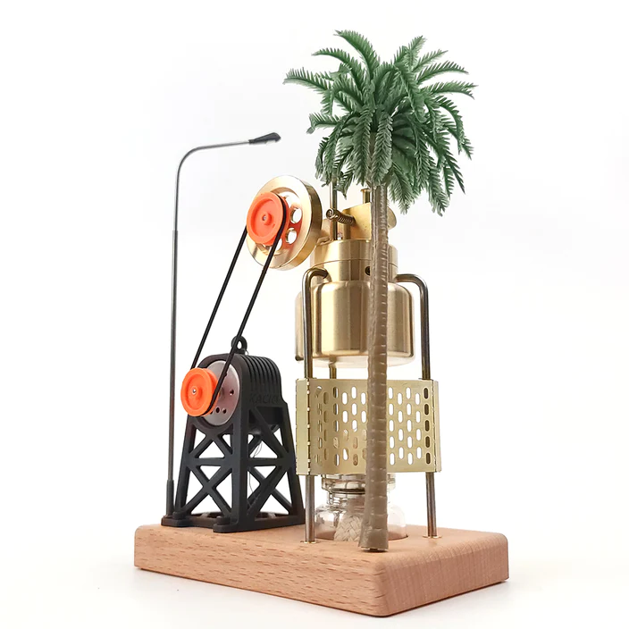 FD-6 Mini Three-Legged Vertical Oscillating Steam Engine Model With Boiler And Steam Power Generator