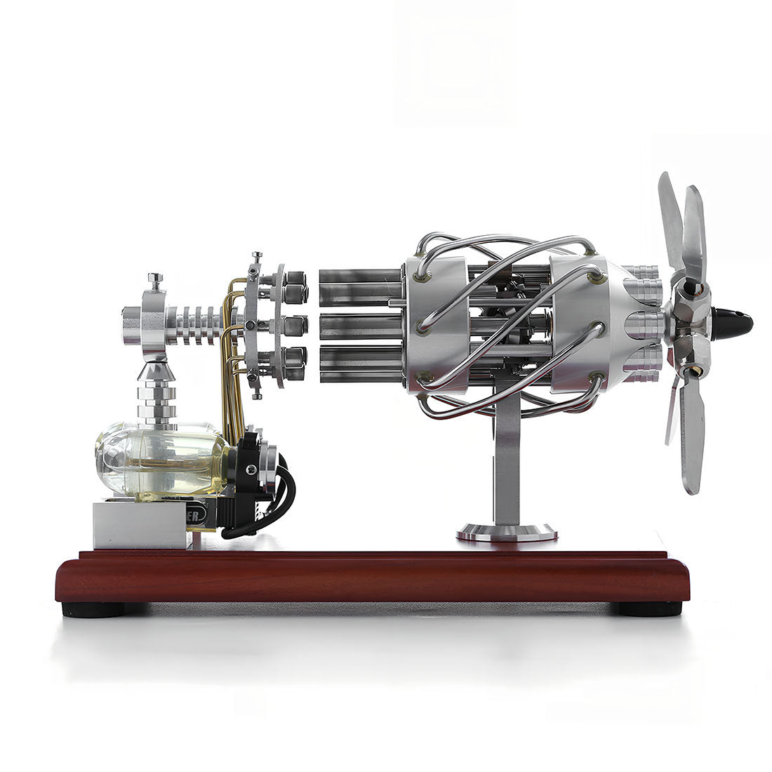 Stirling 16 Cylinder Engine Model Engine Model Kit for Science Enthusiasts & Education Generator Toy Engine