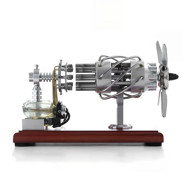 Stirling 16 Cylinder Engine Model Engine Model Kit for Science Enthusiasts & Education Generator Toy Engine
