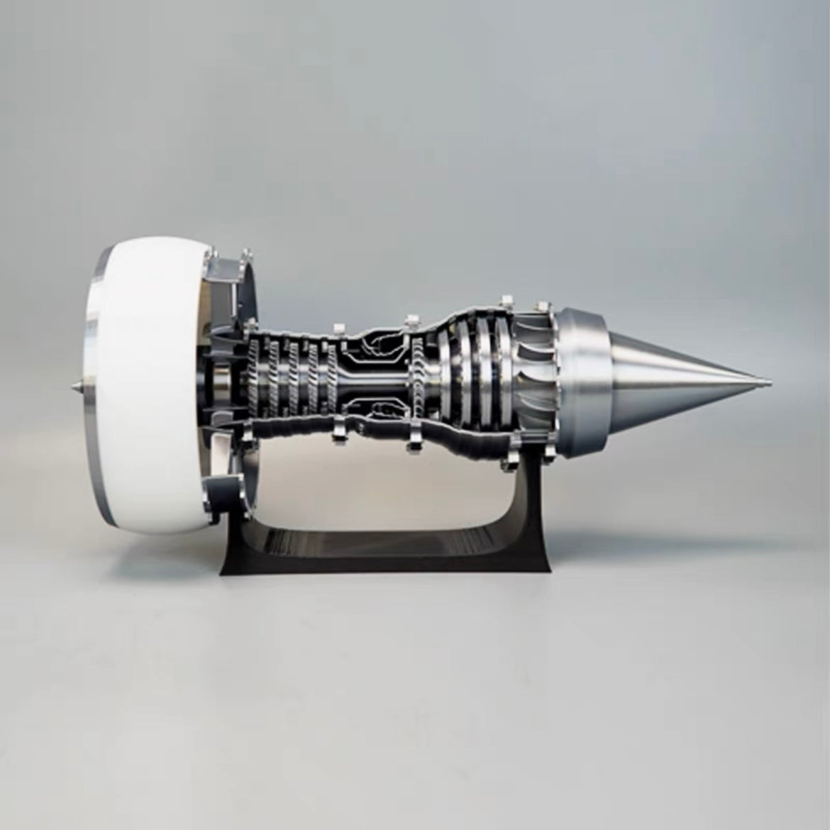 TR900 Large White-Cased Turbofan Engine Model Kit with Adjustable Speed and Lighting Turbofan Engine Model (47 cm/18.5 inch)